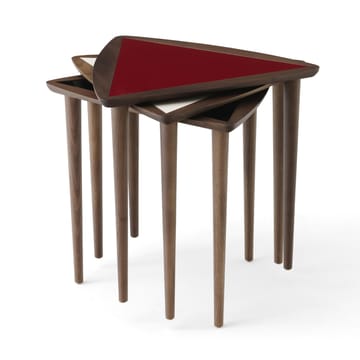 Umanoff nesting τραπέζι - Walnut-burgundy - Audo Copenhagen