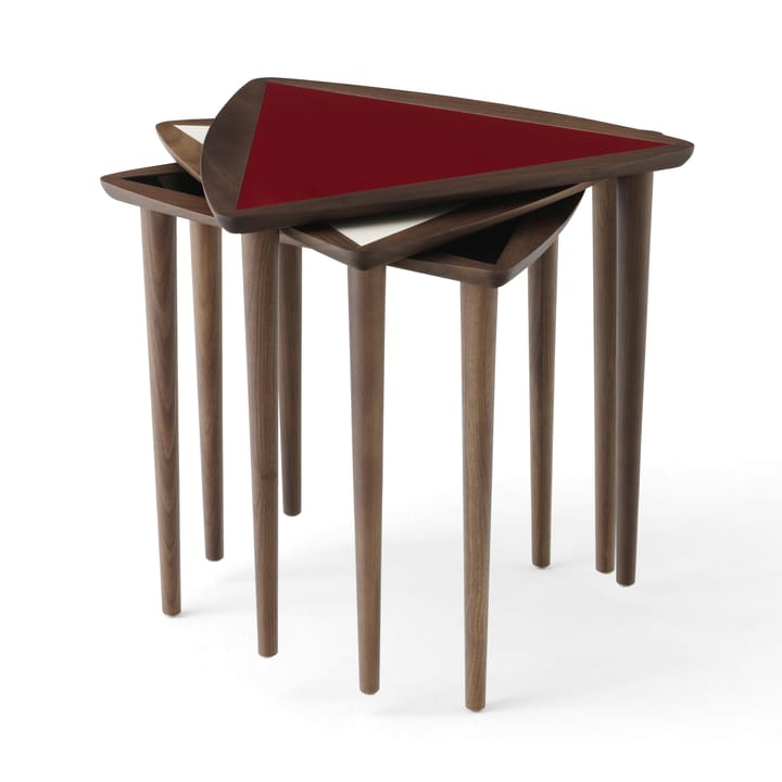 Umanoff nesting τραπέζι, Walnut-burgundy Audo Copenhagen