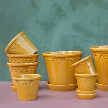 Copenhagen γλάστρα λουστραρισμένη Ø16 cm  - Κίτρινο - Bergs Potter