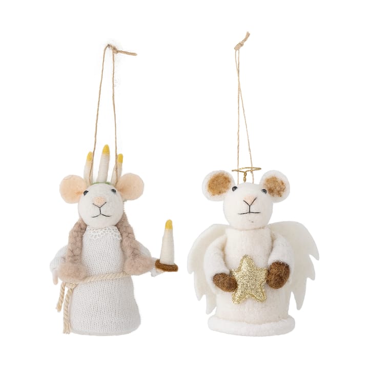 Peo Christmas tree decorations wool 2 τεμάχια - Lucia mice - Bloomingville