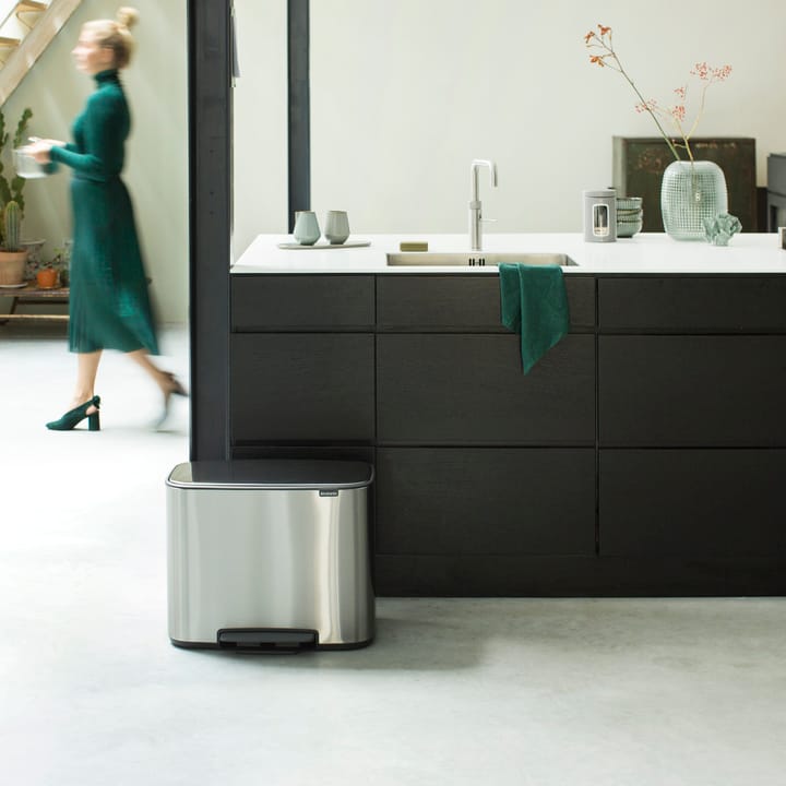 Bo κάδος με πεντάλ 3x11 l - mineral steel FFP - Brabantia