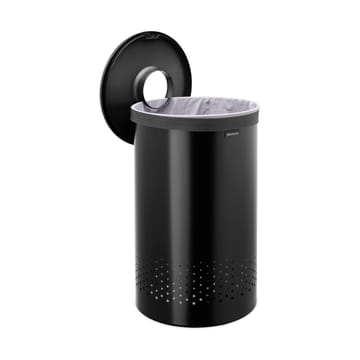 Brabantia καλάθι ρούχων με πλαστικό καπάκι 60 L - Ματ μαύρο - Brabantia