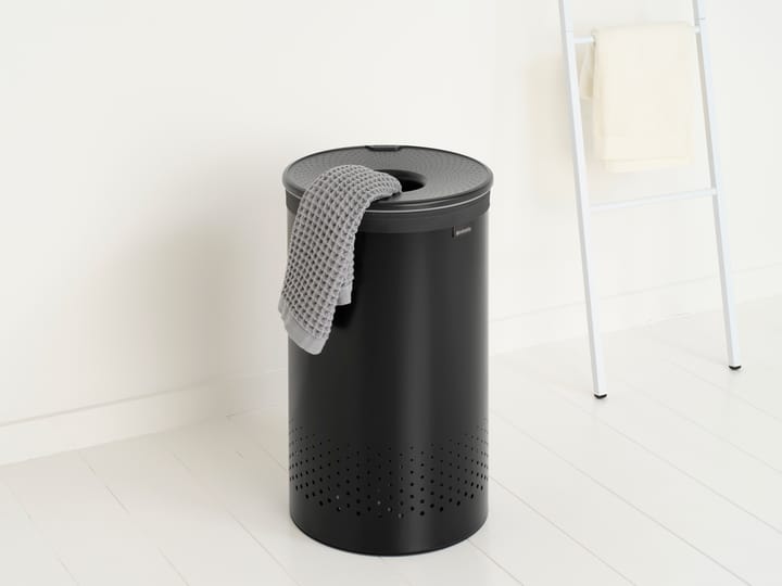 Brabantia καλάθι ρούχων με πλαστικό καπάκι 60 L, Ματ μαύρο Brabantia