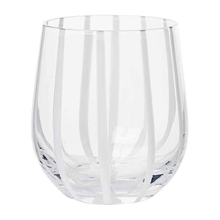 Stripe ποτήρι 35 cl - Clear-white stripes - Broste Copenhagen