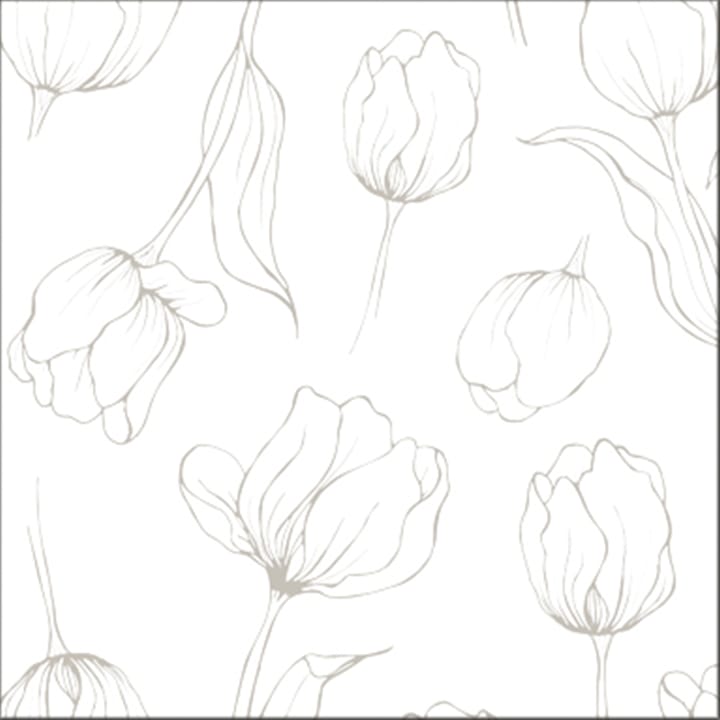 Tulipa πετσέτες 33x33 cm - Λευκό - Cooee Design