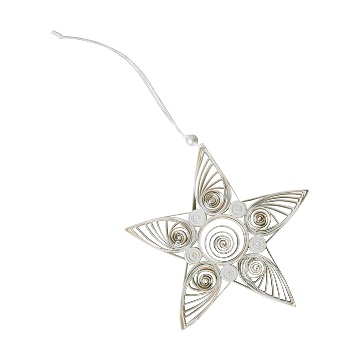 Paper star χριστουγεννιάτικο κρεμαστό αστέρι 10,5 cm - White - DBKD