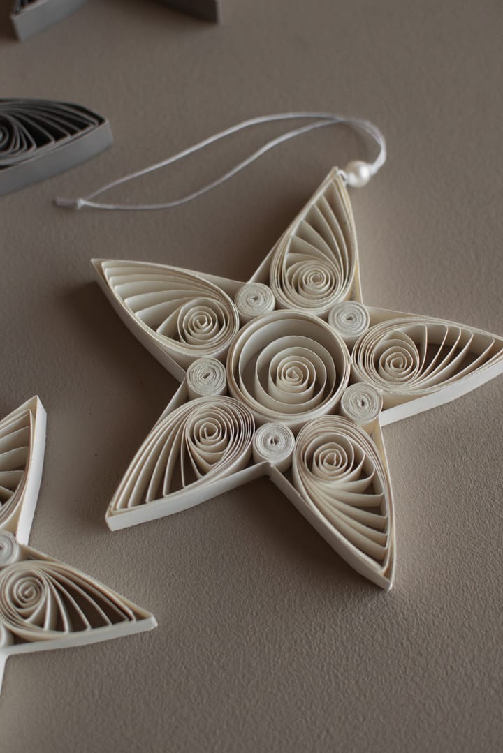 Paper star χριστουγεννιάτικο κρεμαστό αστέρι 10,5 cm - White - DBKD