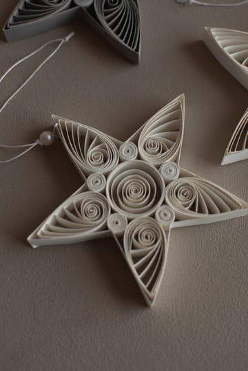 Paper star χριστουγεννιάτικο κρεμαστό αστέρι 10,5 cm - White - DBKD