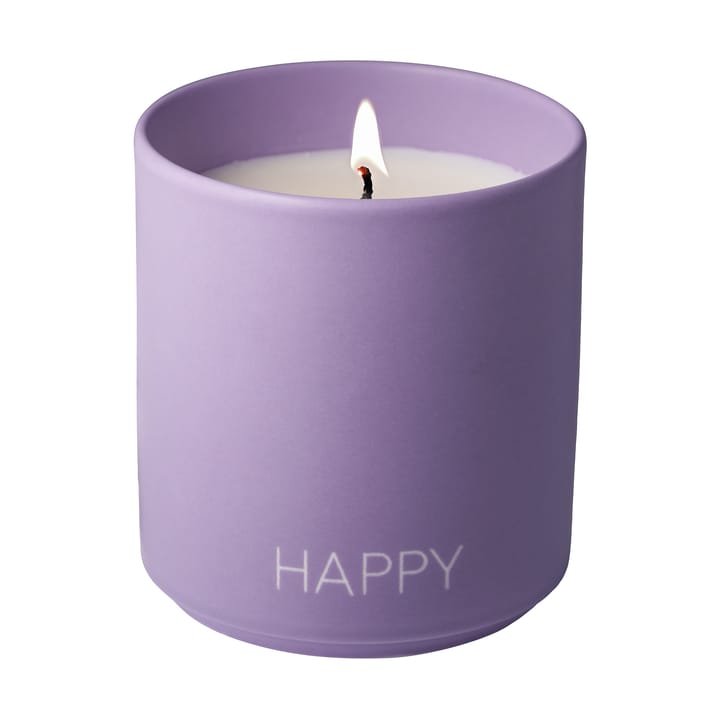 Αρωματικό κερί μεγάλο Ø8 cm - Happy-purple - Design Letters