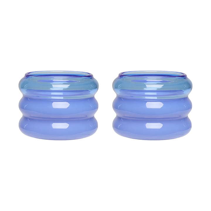 Bubble κεριών βάση Ø5,6 cm 2 pack - Blue-milky blue - Design Letters