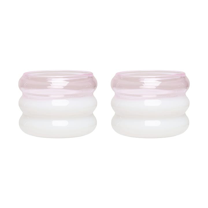 Bubble κεριών βάση Ø5,6 cm 2 pack - Milky white-pink - Design Letters