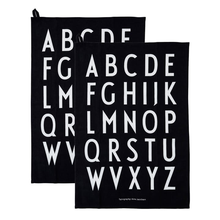 Design Letters πετσέτα κουζίνας 40x60 cm Συσκευασία 2 τεμαχίων - Μαύρο - Design Letters