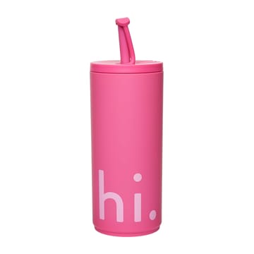 Travel Life θερμός με καλαμάκι 50 cl - Hi-cherry pink - Design Letters