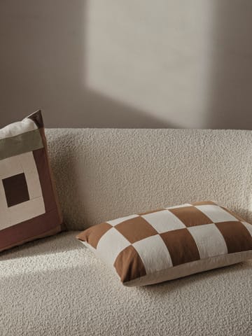 Border patchwork κάλυμμα μαξιλαριού 50x50 cm - Dark sage-red brown - ferm LIVING