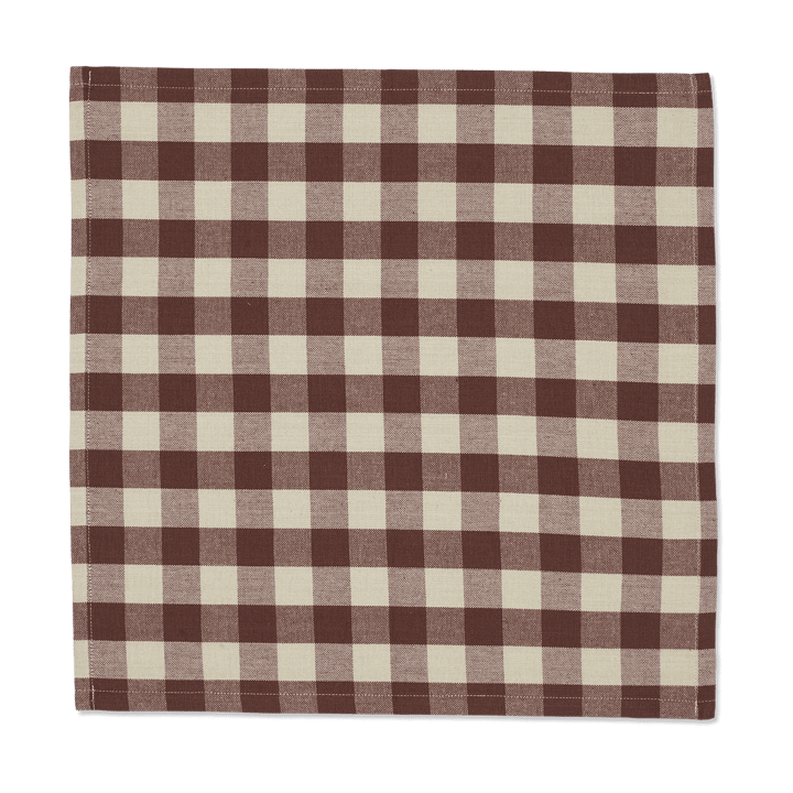 Bothy Check βαμβακερί πετσέτα 40x40 cm 4 τεμάχια - Cinnamon-grey green - ferm LIVING