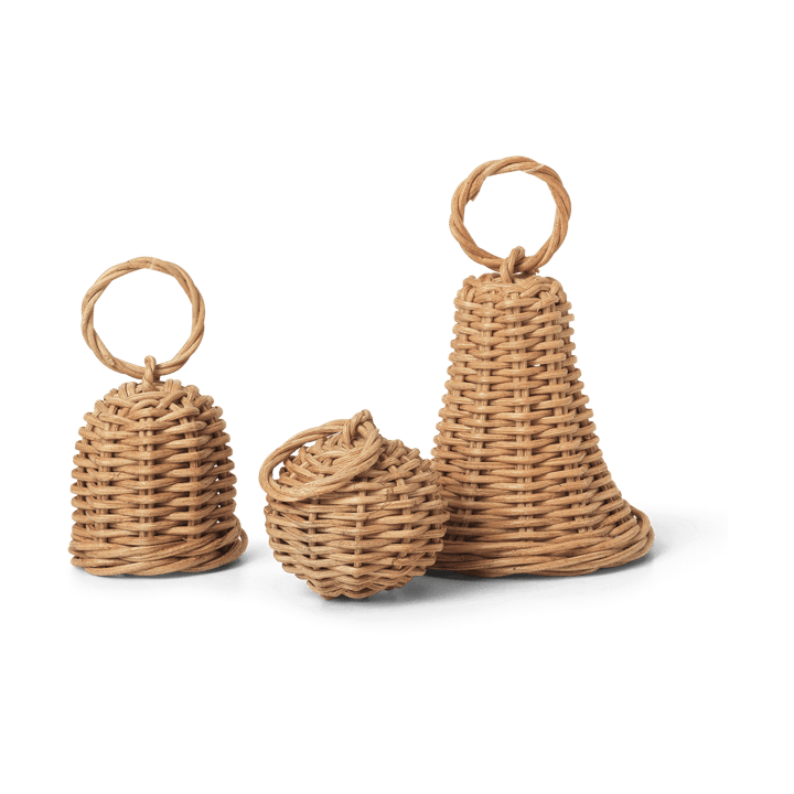 Braided Bell Baubles στολίδι δέντρου Συσκευασία 3 τεμαχίων - Natural - Ferm LIVING