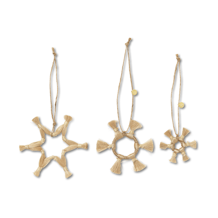 Ferm Living Jute Stars μπιχλιμπίδια 3 τεμάχια - Natural - Ferm LIVING