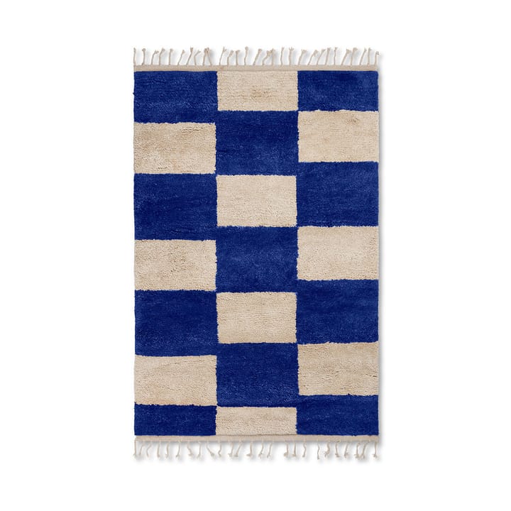 Mara χαλί - bright blue/offwhite, l, 120x180 cm - ferm LIVING