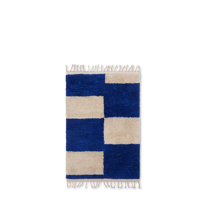 Mara χαλί - bright blue/offwhite, s, 80x120 cm - ferm LIVING