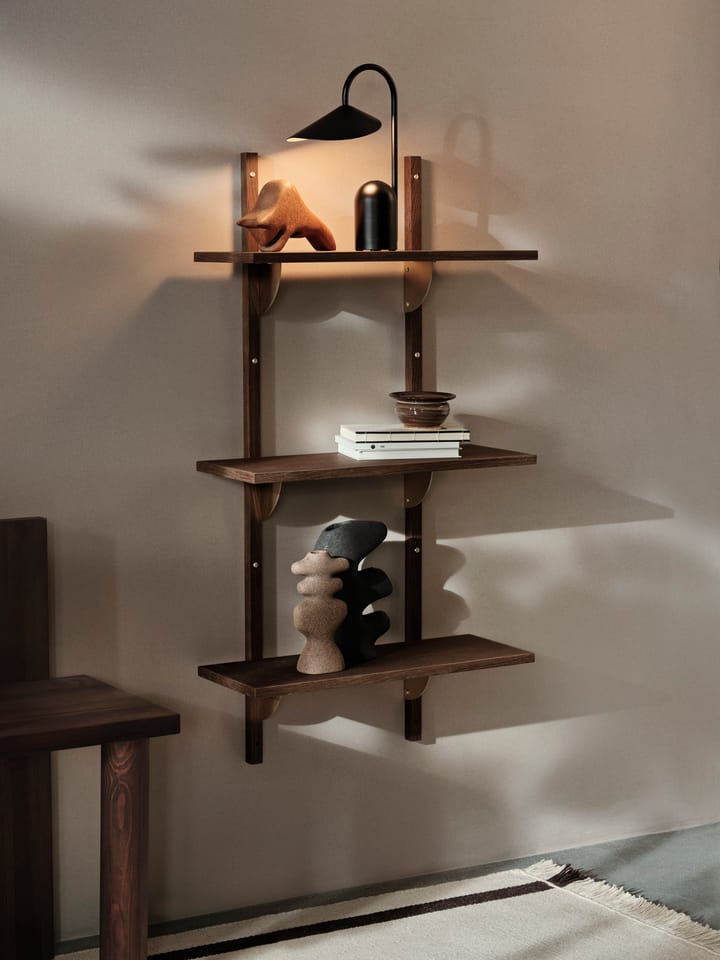 Sector ράφι triple narrow - Smoked Oak, brass - ferm LIVING