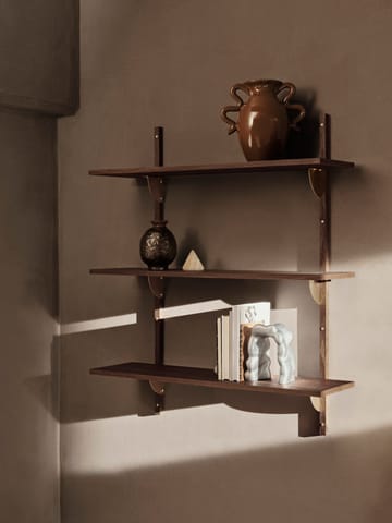 Sector ράφι triple wide - Smoked Oak, brass - ferm LIVING