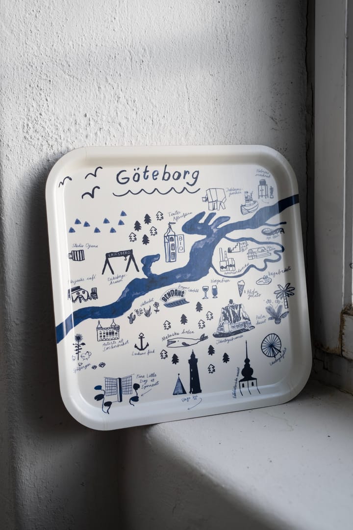 Δίσκος Gothenburg 32x32 εκατ., Λευκό-Μπλε Fine Little Day