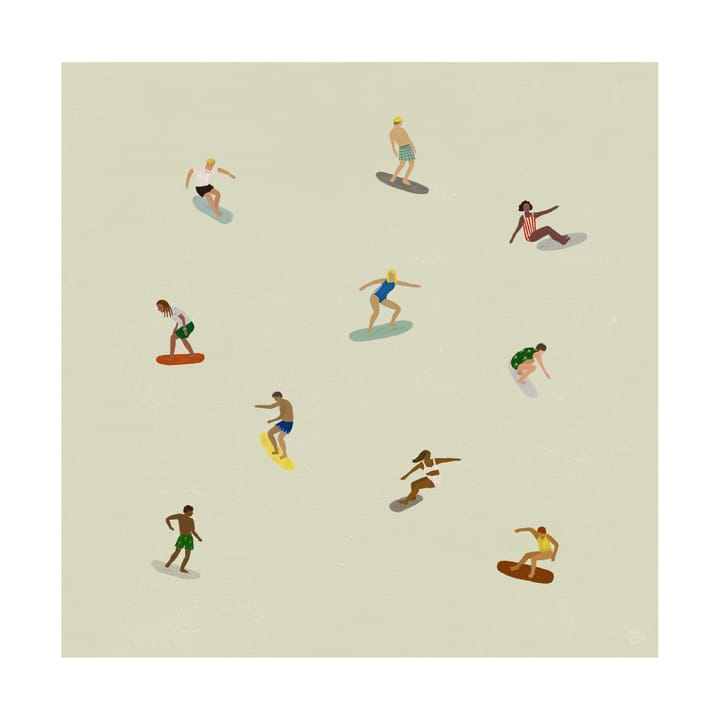 Surfers αφίσα - Beige, 40x40 cm - Fine Little Day