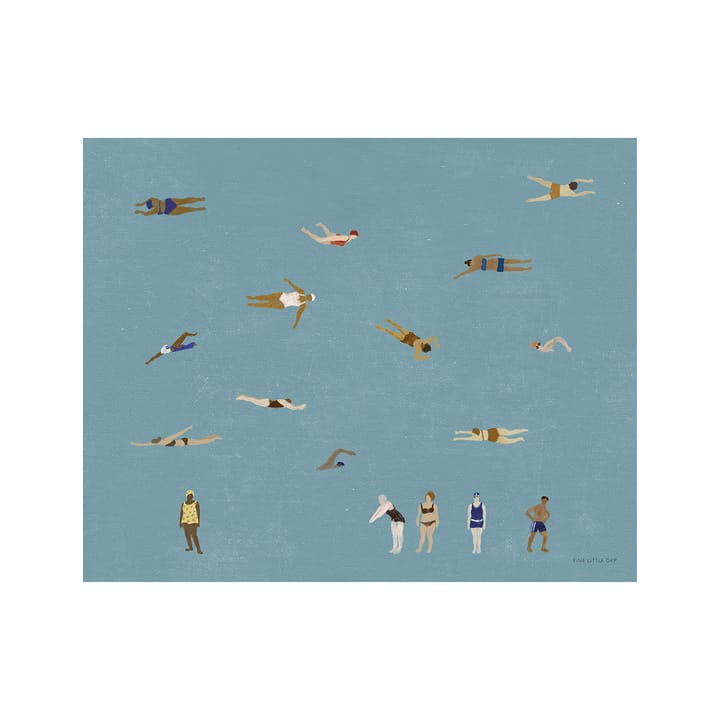 Swimmers αφίσα - Blue, 40x50 cm - Fine Little Day