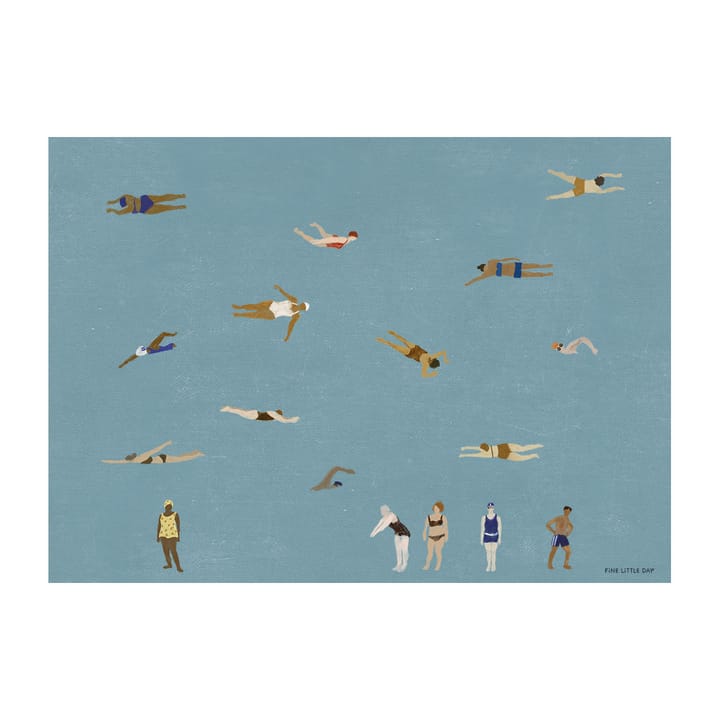 Swimmers αφίσα - Blue, 50x70 cm - Fine Little Day