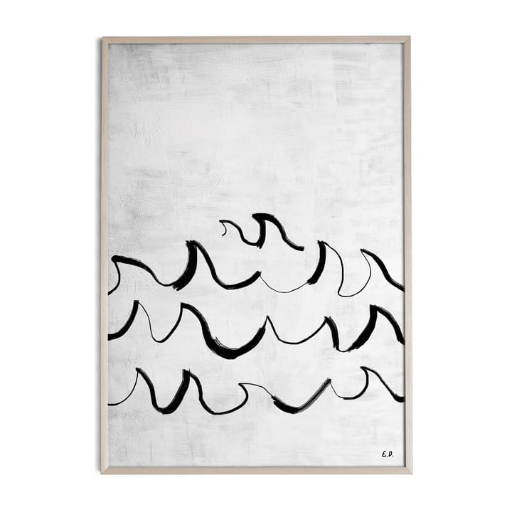 Wave αφίσα 50x70 cm, Μαύρο-λευκό Fine Little Day