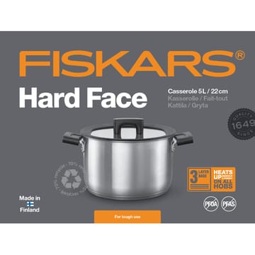 Hard Face Steel κατσαρόλα με καπάκι - 5 l - Fiskars