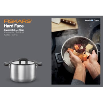 Hard Face Steel κατσαρόλα με καπάκι - 5 l - Fiskars