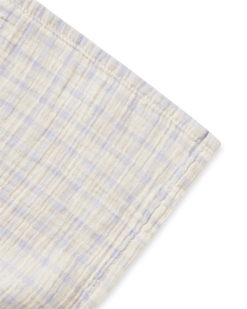 Gingham Sky Blue Muslin κουβέρτα swaddle - 110x110 cm - Garbo&Friends