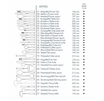 Rosenholm ασημένια μαχαιροπίρουνα - κουτάλι δείπνου - Gense