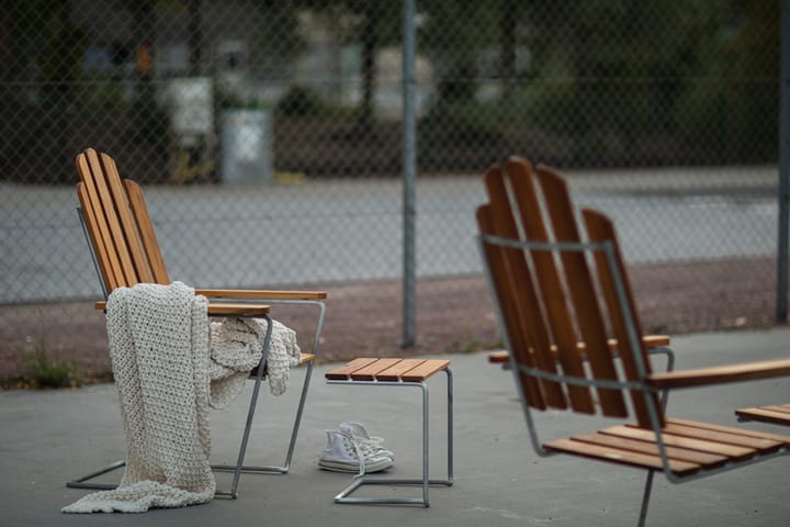 Τραπέζι A3 / υποπόδιο, Teak -βάση γαλβανισμένη εν θερμώ Grythyttan Stålmöbler