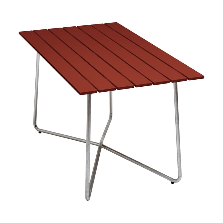 Τραπέζι B25A - Dark red lacquered oak-galvanized base - Grythyttan Stålmöbler