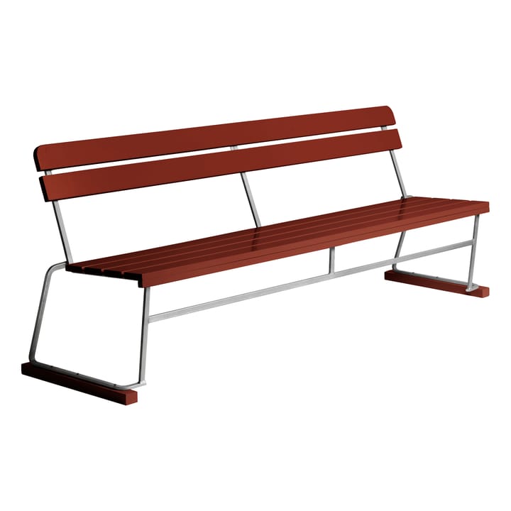 Καναπές Soffa 5, Dark red lacquered oak-galvanized base Grythyttan Stålmöbler