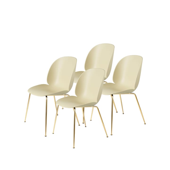 Καρέκλα 4-pack Beetle - Pastel green, brass legs - GUBI