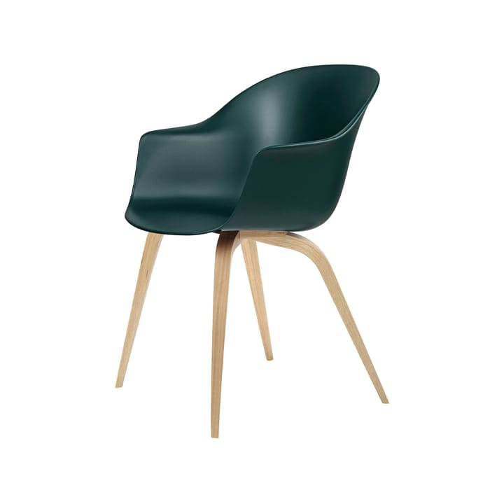 Καρέκλα Bat - Dark green, matte lacquered oak legs - GUBI