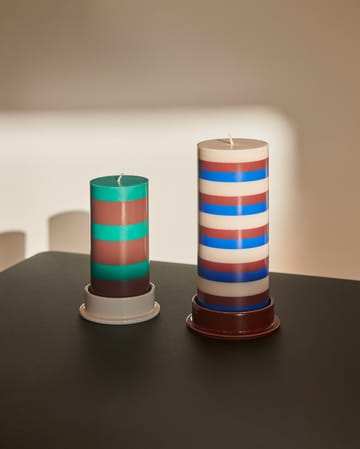 Κερί Column Candle block μικρό 15 cm - Πράσινο-καφέ - HAY