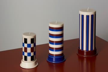 Κερί Column Candle block μικρό 15 cm - Υπόλευκο-καφέ-μαύρο-μπλε - HAY