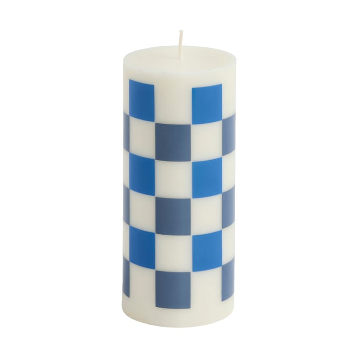 Κερί Column Candle block μικρό 15 cm - Off white-blues - HAY