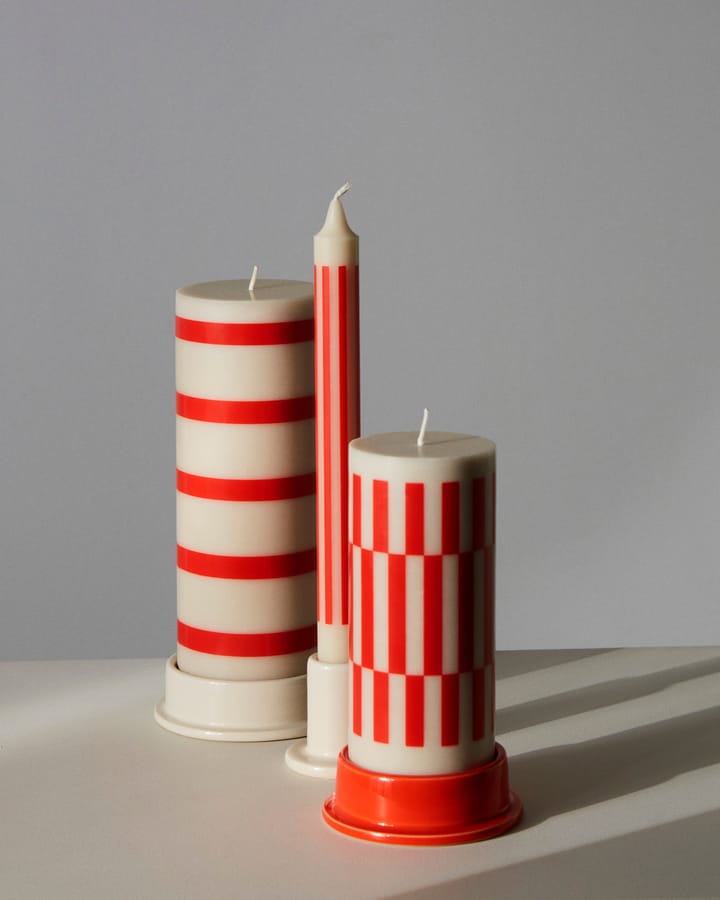 Column Candle block candle μεσαίο 20 εκ - Υπόλευκο-κόκκινο - HAY