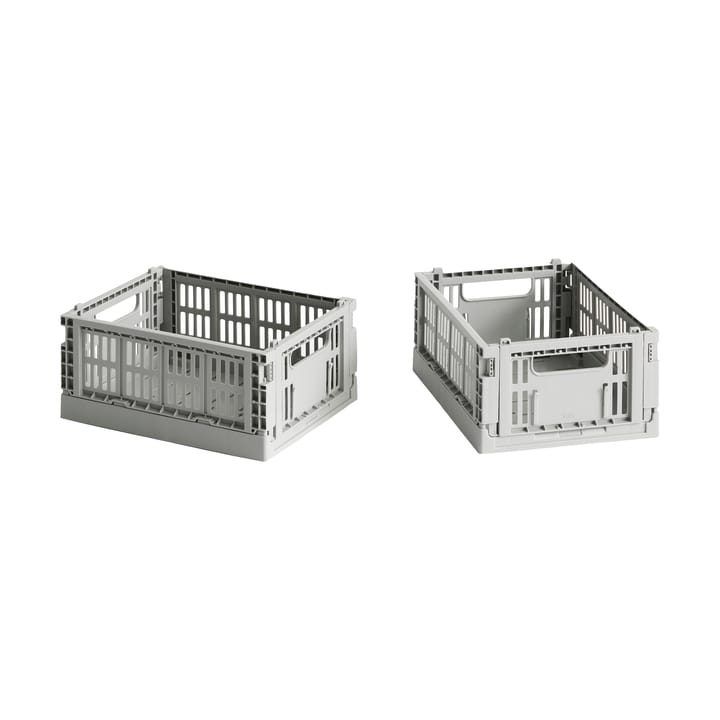 Κουτί αποθήκευσης HAY Colour Crate Mini σετ 2 τεμαχίων 13x17 cm - Light grey - HAY