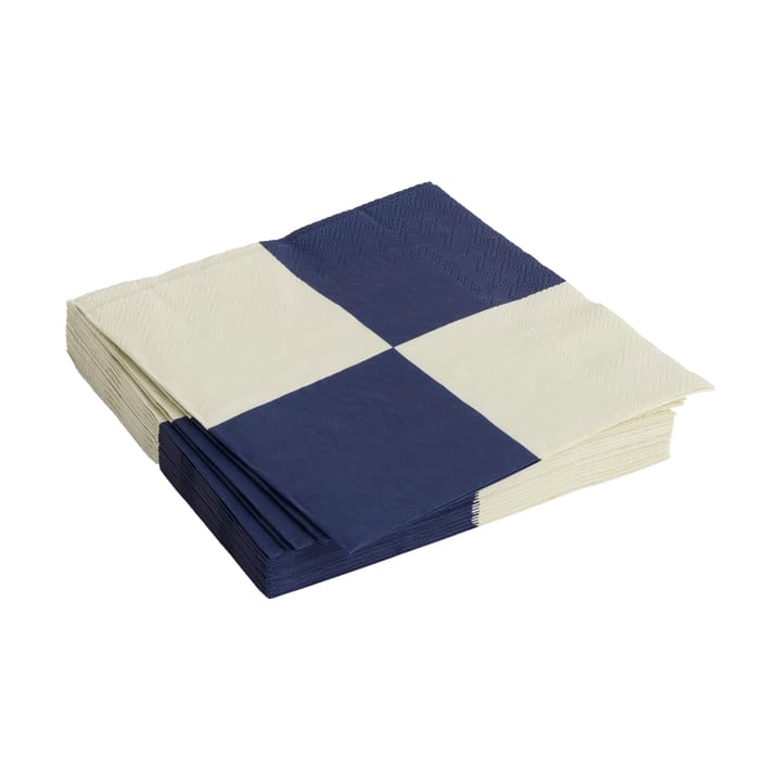 Χαρτοπετσέτες Pattern Lunch Check 33x33 cm 20 τεμάχια - Off white-dark blue L - HAY