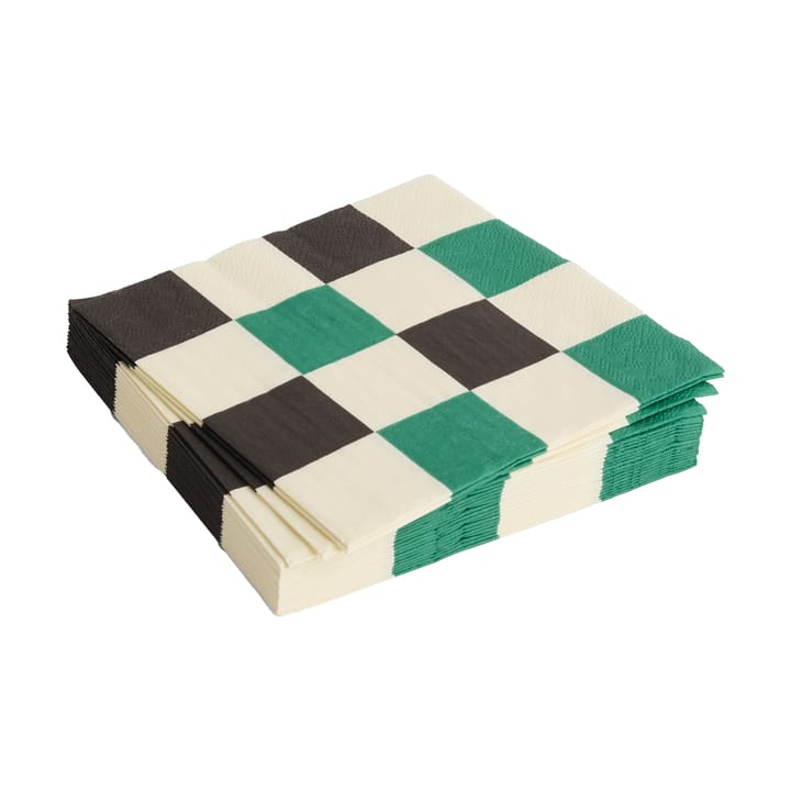 Χαρτοπετσέτες Pattern Lunch Check 33x33 cm 20 τεμάχια - Off white-green-black M - HAY