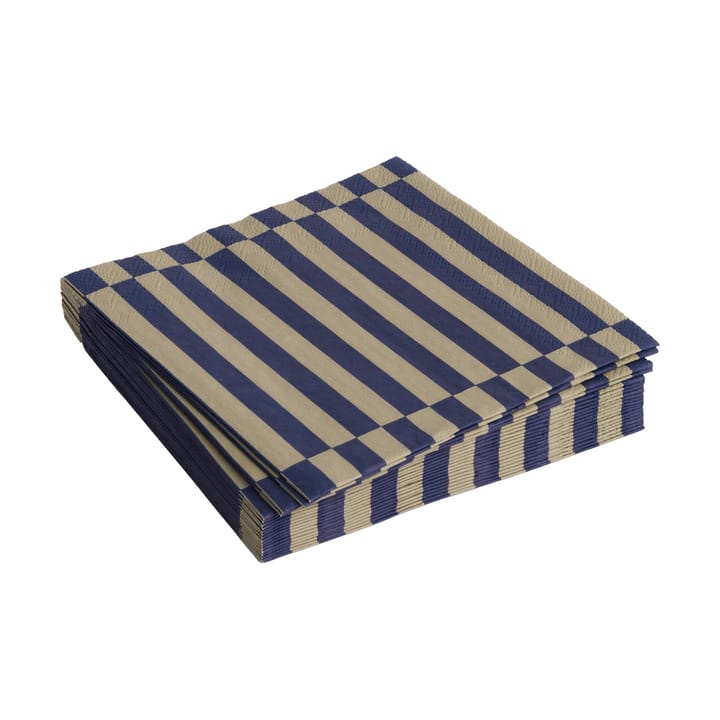 Χαρτοπετσέτες Pattern Lunch Stripe 33x33 cm 20 τεμάχια - Dark blue-dark sand pillar - HAY