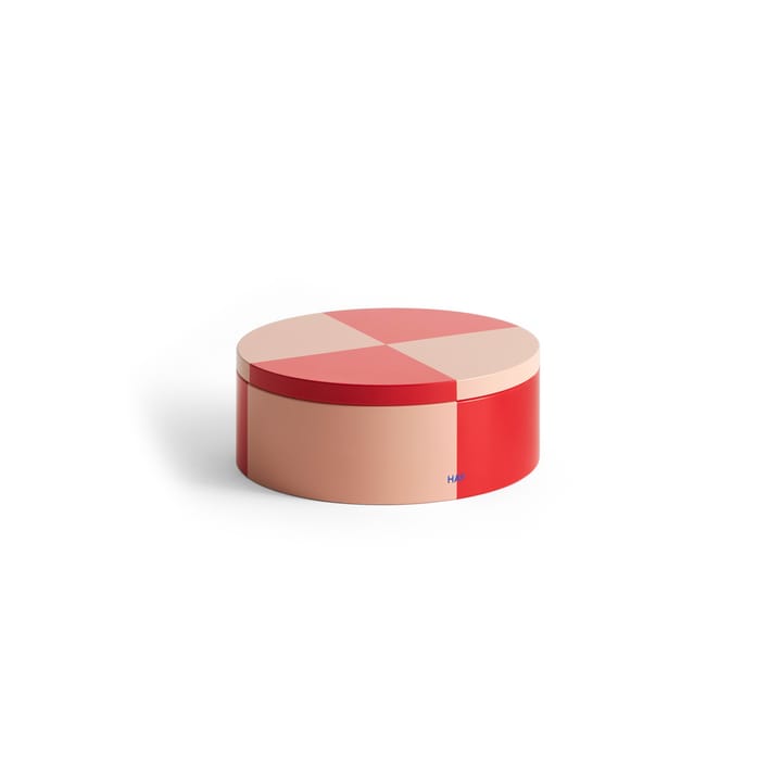 Tin Container βάζο αποθήκευσης - Round red-soft pink - HAY