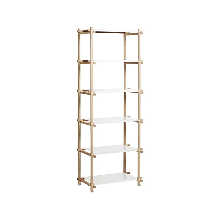 Woody Column ράφι - Oak-white lacquered shelf, high - HAY