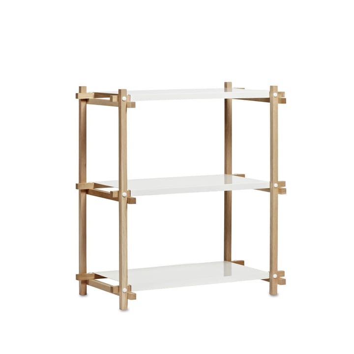 Woody Column ράφι - Oak-white lacquered shelf, low - HAY